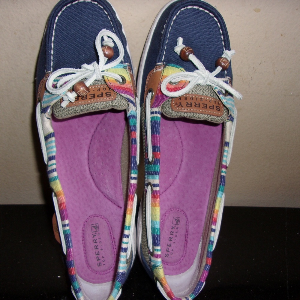 Sperry Topsider Multi Color Canvas Boat Shoes